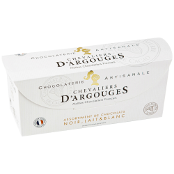 Chevaliers d'Argouges - Assortiment de chocolats noir, lait, blanc -  Ballotin cadeau Saint-Valentin - 320g : : Epicerie